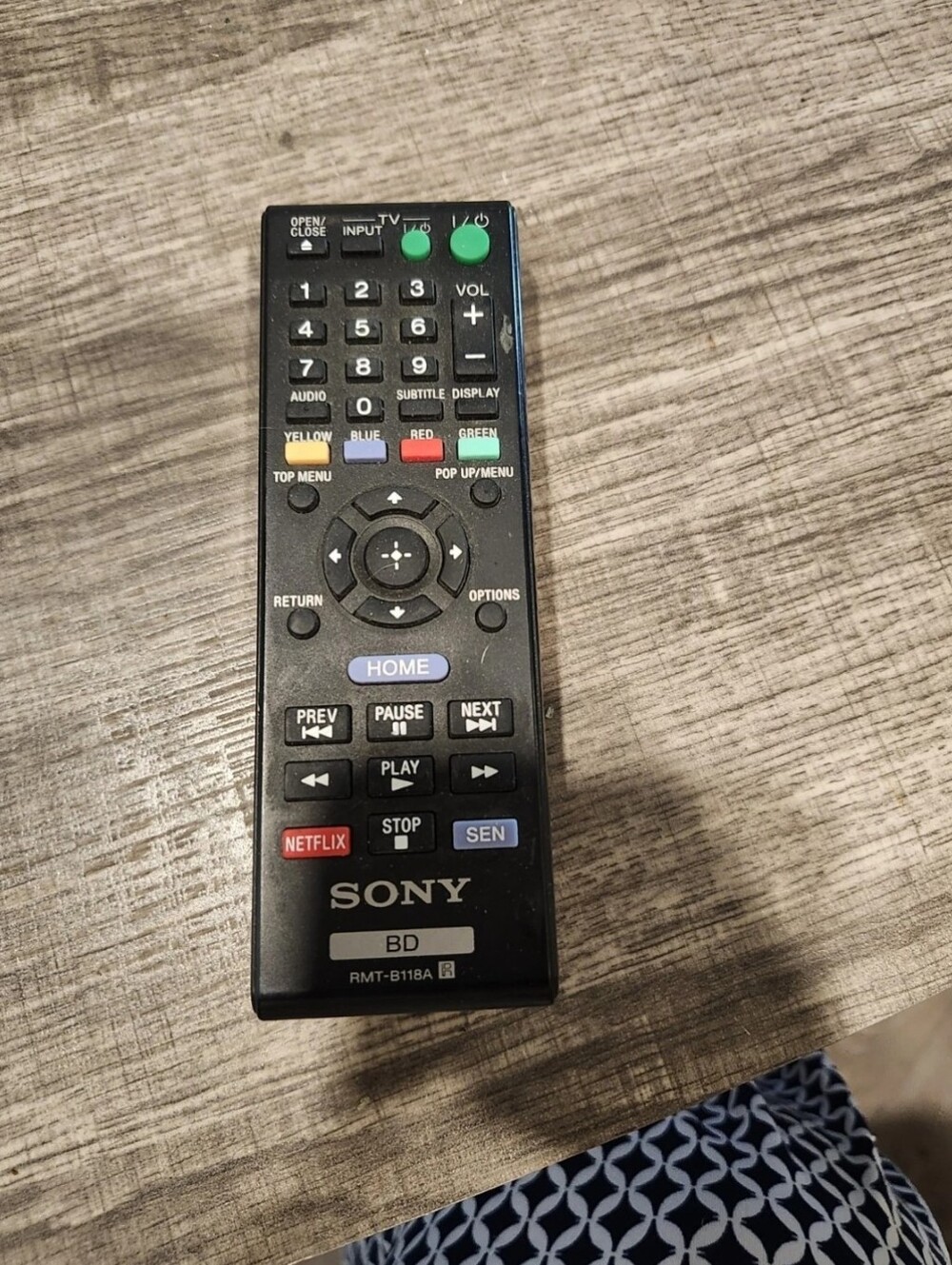 RMT-B119A Remote Control fit for Sony Blu-Ray DVD Player BDP-BX110 BDP-S1100